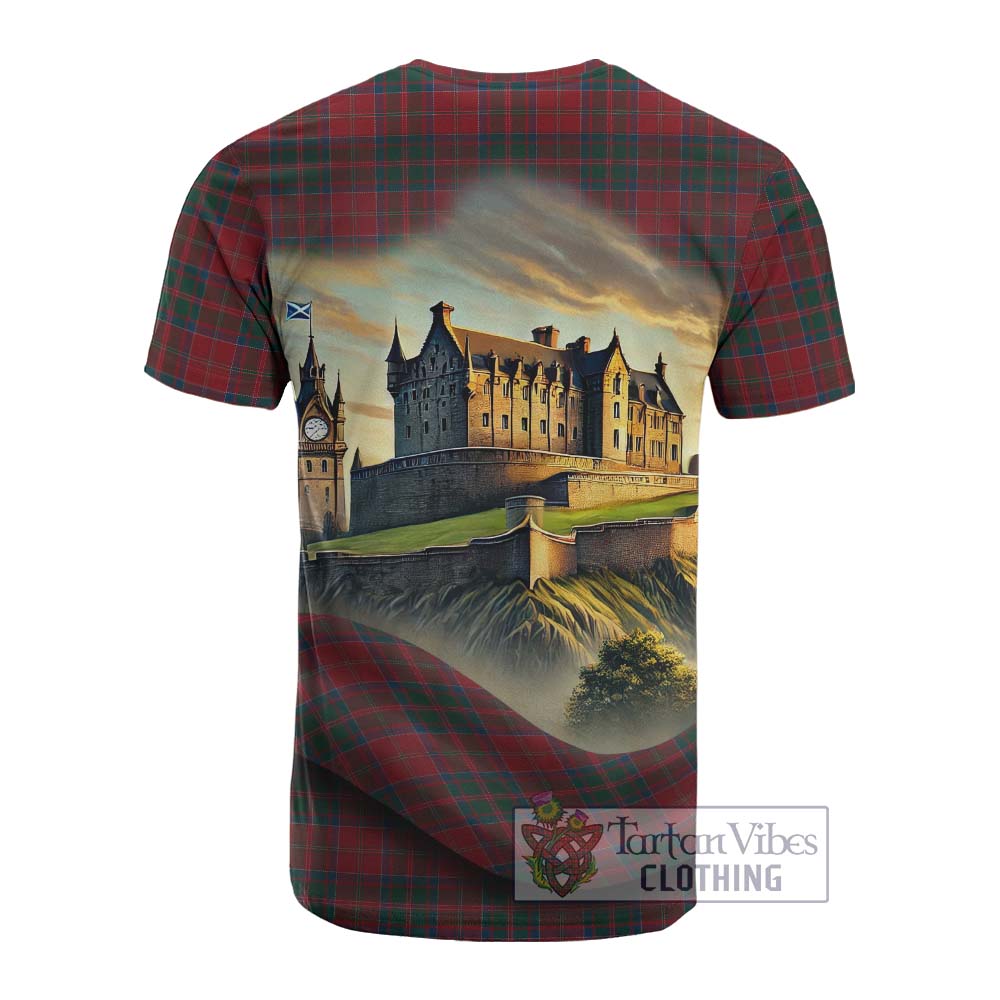 Tartan Vibes Clothing MacDonald (McDonald) of Glencoe Tartan Family Crest Cotton T-shirt with Scottish Ancient Castle Style
