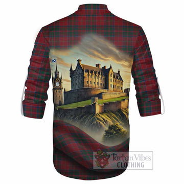 MacDonald (McDonald) of Glencoe Tartan Family Crest Ghillie Kilt Shirt with Scottish Ancient Castle Style - Tartan Vibes Clothing
