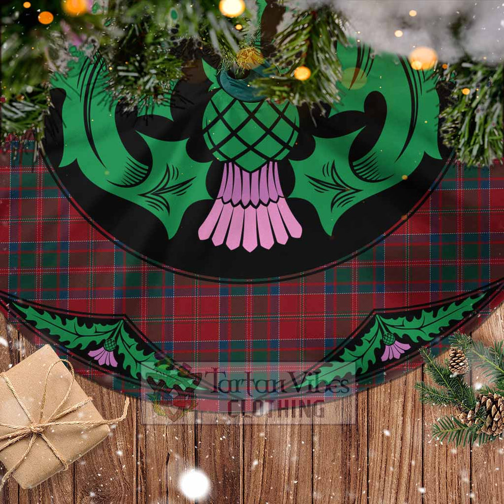 Tartan Vibes Clothing MacDonald (McDonald) of Glencoe Tartan Christmas Tree Skirt Scottish Thistle Style