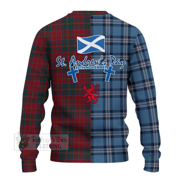 MacDonald (McDonald) of Glencoe Tartan Knitted Sweater Happy St. Andrew's Day Half Tartan Style - Tartan Vibes Clothing