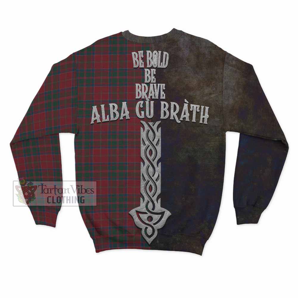 Tartan Vibes Clothing MacDonald (McDonald) of Glencoe Tartan Family Crest Sweatshirt Alba Gu Brath Be Brave Lion Ancient Style