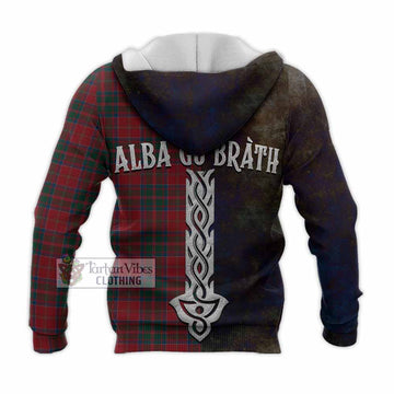 MacDonald (McDonald) of Glencoe Tartan Family Crest Knitted Hoodie Alba Gu Brath Be Brave Lion Ancient Style