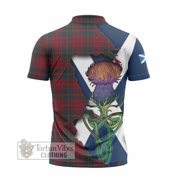 MacDonald (McDonald) of Glencoe Tartan Family Crest Zipper Polo Shirt Scottish Thistle Celtic Inspired - Tartan Vibes Clothing