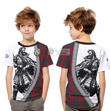 MacDonald (McDonald) of Glencoe Tartan Clan Crest Kid T-Shirt with Highlander Warrior Celtic Style - Tartan Vibes Clothing
