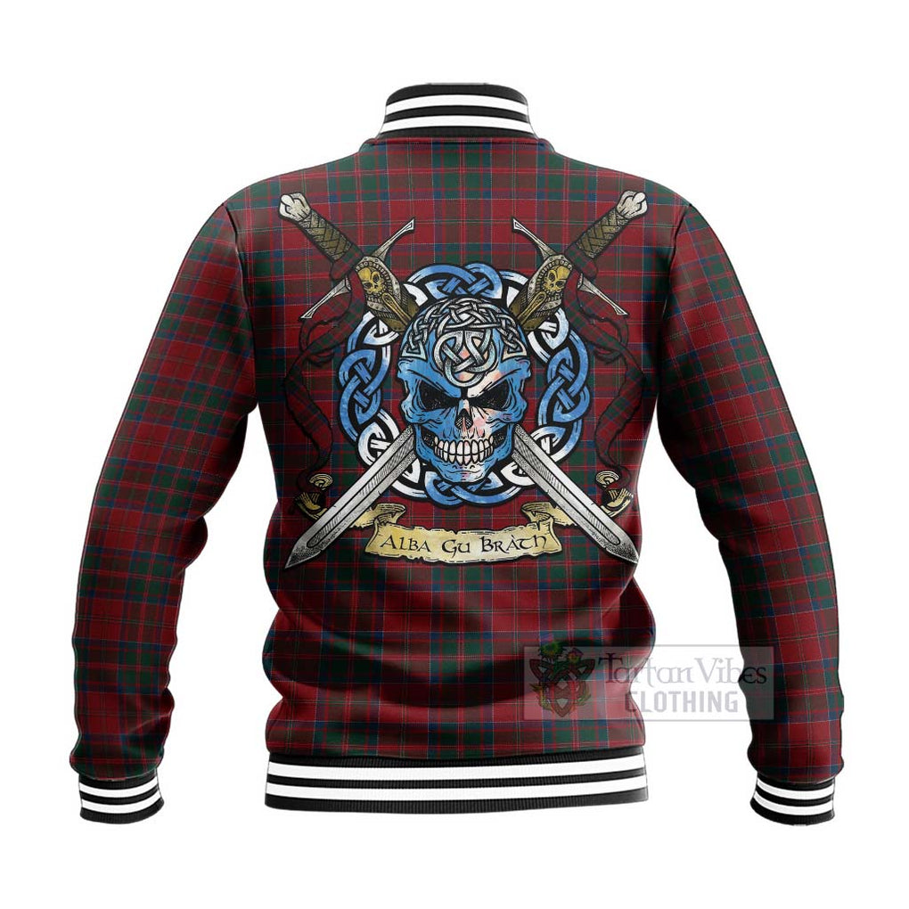 MacDonald (McDonald) of Glencoe Tartan Baseball Jacket with Family Crest Celtic Skull Style - Tartan Vibes Clothing