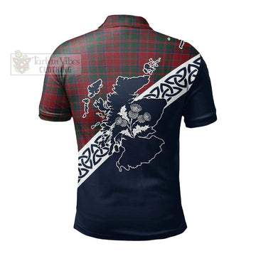 MacDonald (McDonald) of Glencoe Tartan Polo Shirt Featuring Thistle and Scotland Map - Tartanvibesclothing Store