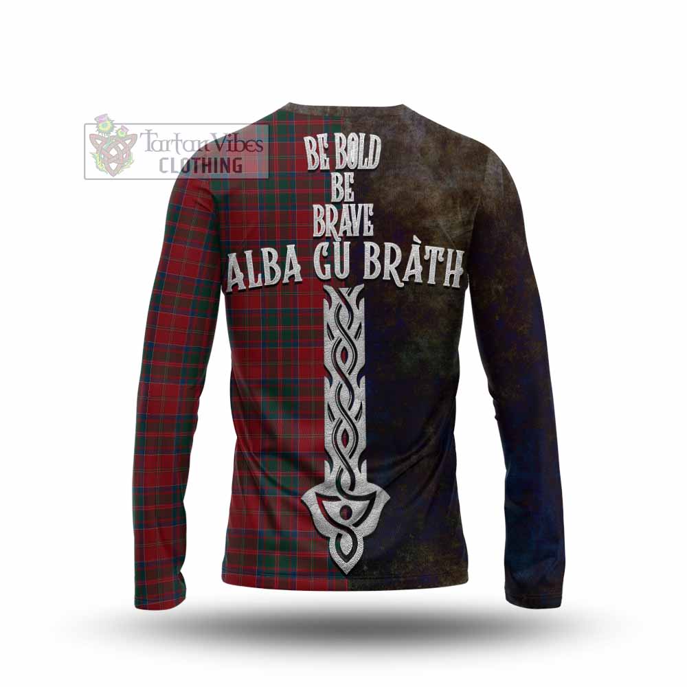 Tartan Vibes Clothing MacDonald (McDonald) of Glencoe Tartan Family Crest Long Sleeve T-Shirt Alba Gu Brath Be Brave Lion Ancient Style
