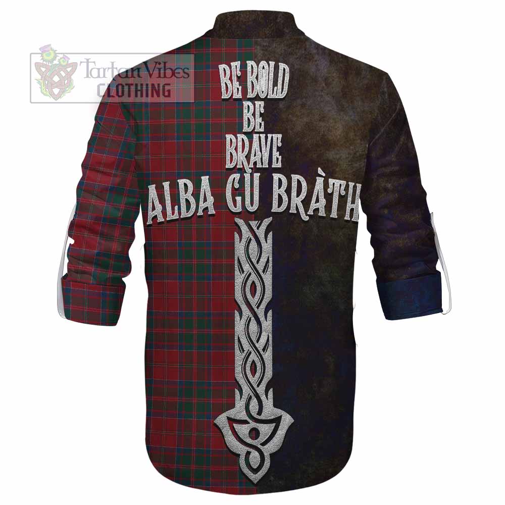 Tartan Vibes Clothing MacDonald (McDonald) of Glencoe Tartan Family Crest Ghillie Kilt Shirt Alba Gu Brath Be Brave Lion Ancient Style