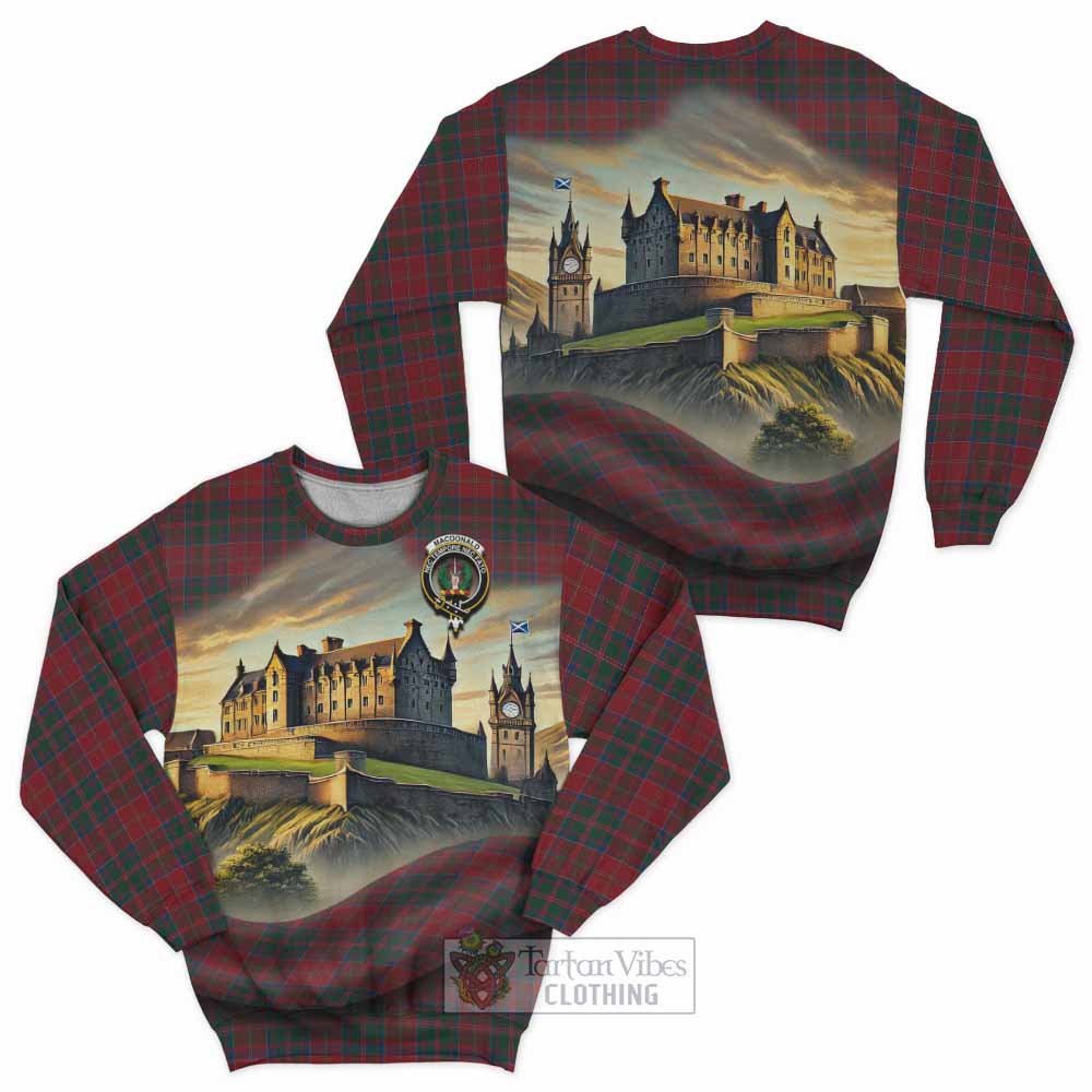 MacDonald (McDonald) of Glencoe Tartan Family Crest Sweatshirt with Scottish Ancient Castle Style - Tartan Vibes Clothing