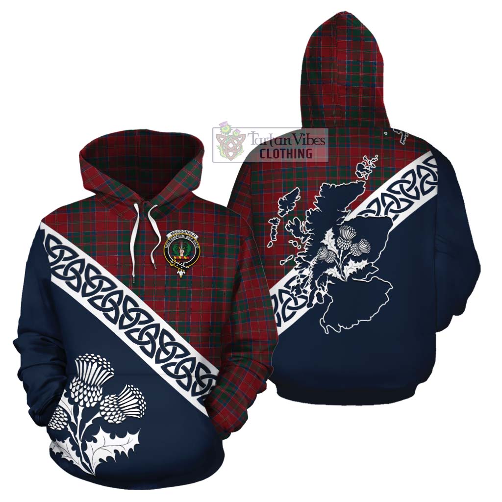 MacDonald (McDonald) of Glencoe Tartan Cotton Hoodie Featuring Thistle and Scotland Map Zip Hoodie - Tartan Vibes Clothing