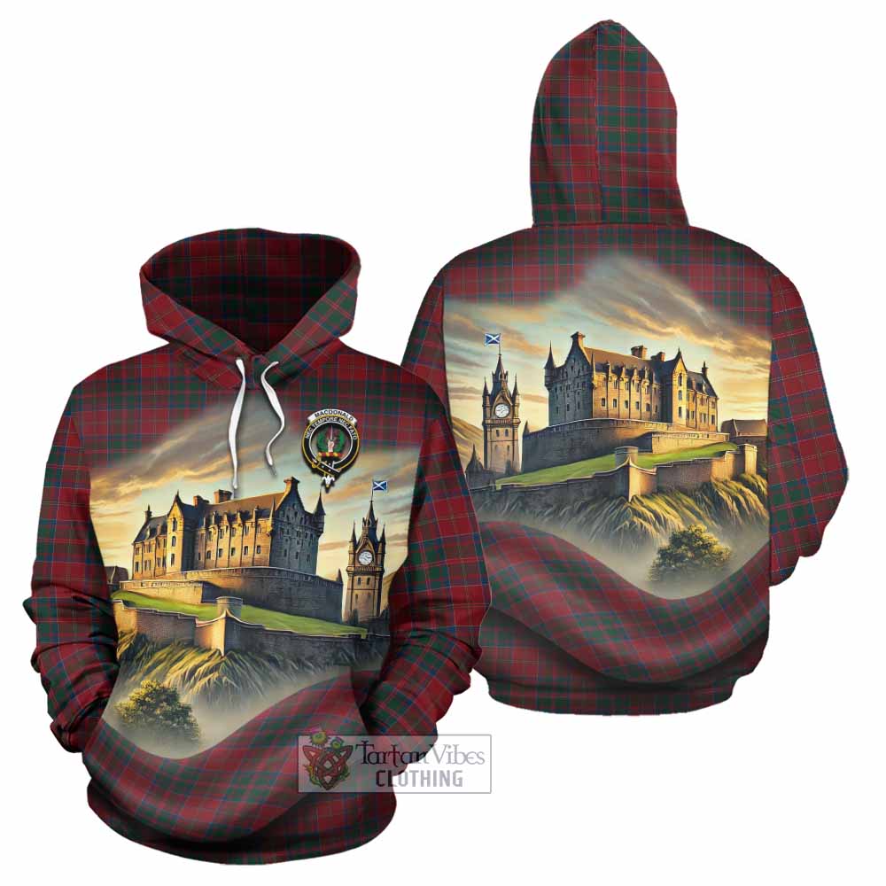 Tartan Vibes Clothing MacDonald (McDonald) of Glencoe Tartan Family Crest Hoodie with Scottish Ancient Castle Style