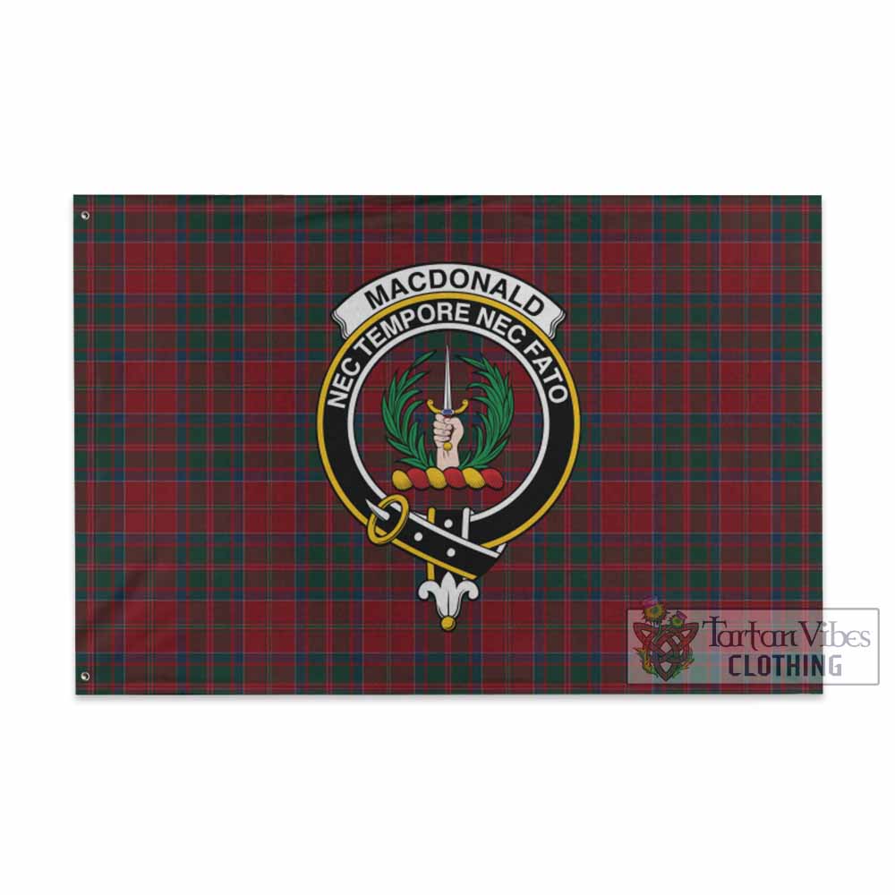 Tartan Vibes Clothing MacDonald (McDonald) of Glencoe Tartan House Flag with Family Crest