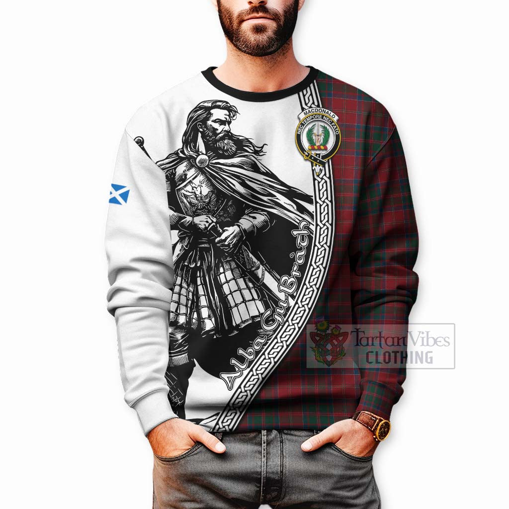 MacDonald (McDonald) of Glencoe Tartan Clan Crest Sweatshirt with Highlander Warrior Celtic Style - Tartan Vibes Clothing
