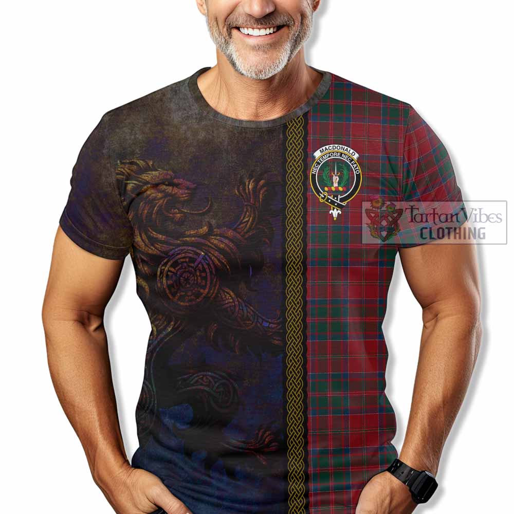 Tartan Vibes Clothing MacDonald (McDonald) of Glencoe Tartan Family Crest T-Shirt Alba Gu Brath Be Brave Lion Ancient Style
