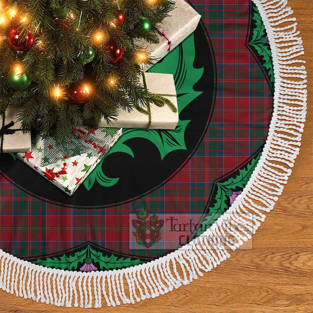 Tartan Vibes Clothing MacDonald (McDonald) of Glencoe Tartan Christmas Tree Skirt Scottish Thistle Style