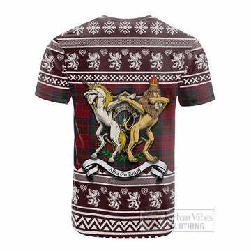 MacDonald (McDonald) of Glencoe Clan Tartan Crest Christmas Cotton T-shirt Coat of Arms Funny Style