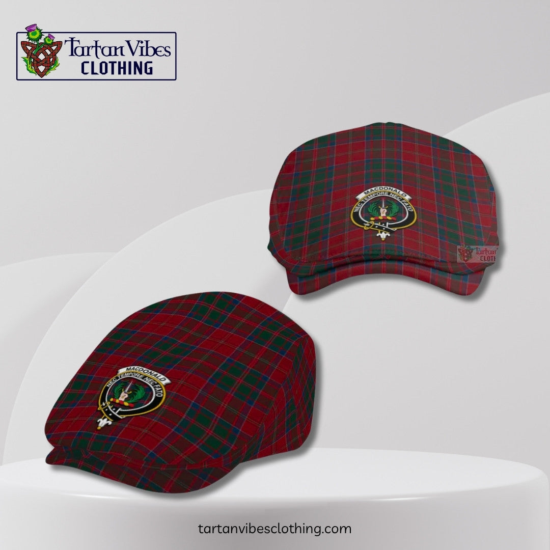 MacDonald (McDonald) of Glencoe Family Crest Tartan Jeff Cap, Tartan Flat Cap