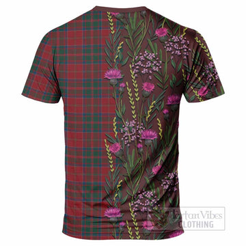 MacDonald (McDonald) of Glencoe Family Crest Tartan T-Shirt Scottish Thistle Flower Pattern Half Style
