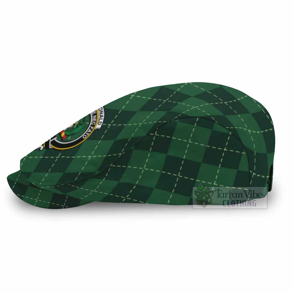 MacDonald (McDonald) of Glencoe Scottish Family Crest Flat Cap Green Argyle Classic Style - Tartan Vibes Clothing