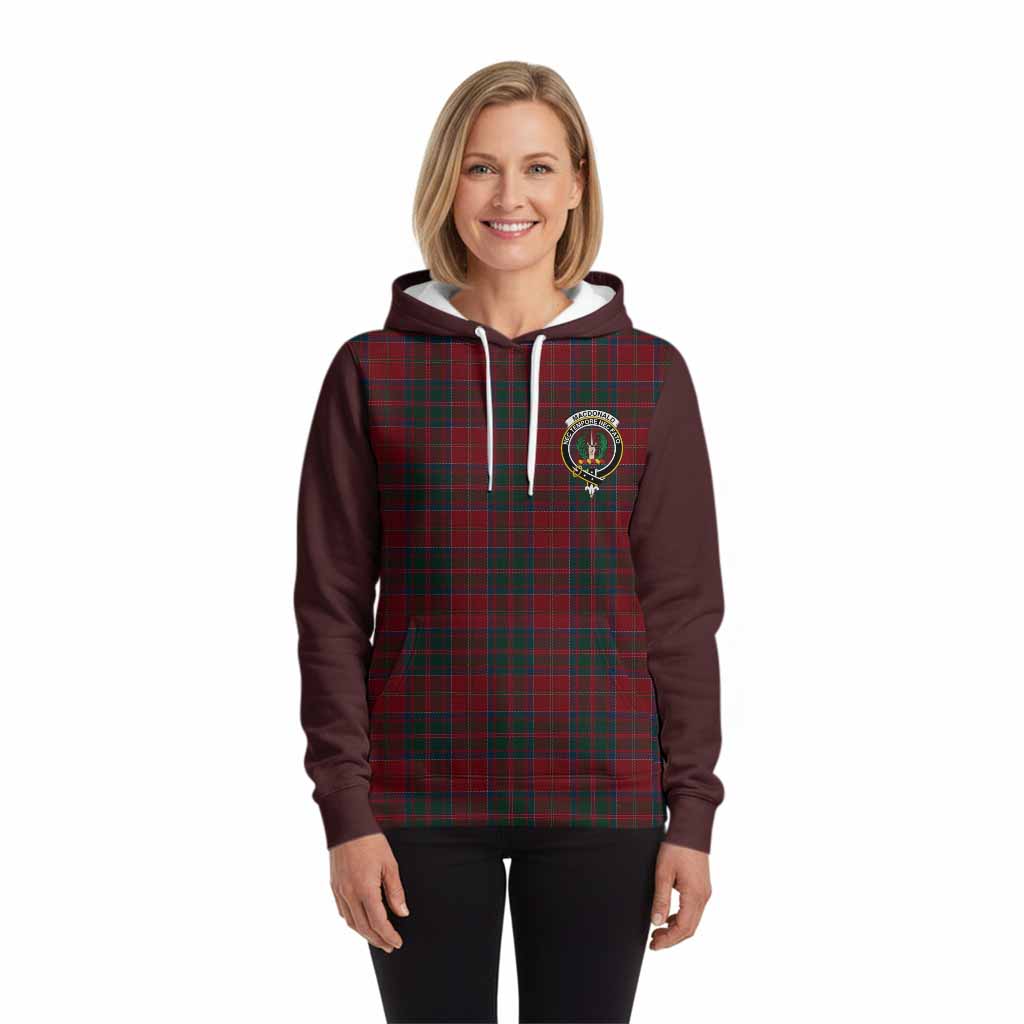 MacDonald (McDonald) of Glencoe Tartan Accent Hoodie with Family Crest