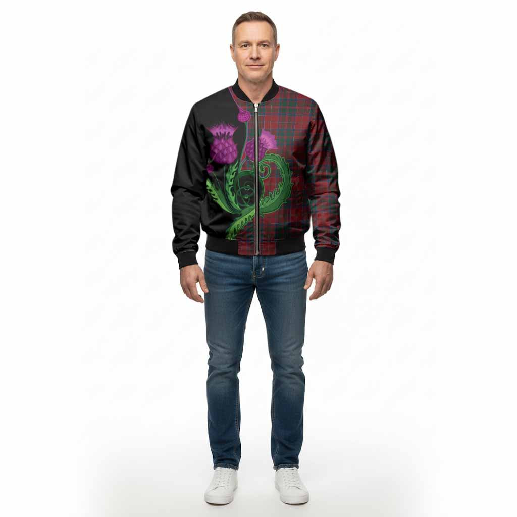 MacDonald (McDonald) of Glencoe Tartan Bomber Jacket Traditional Scottish Thistle