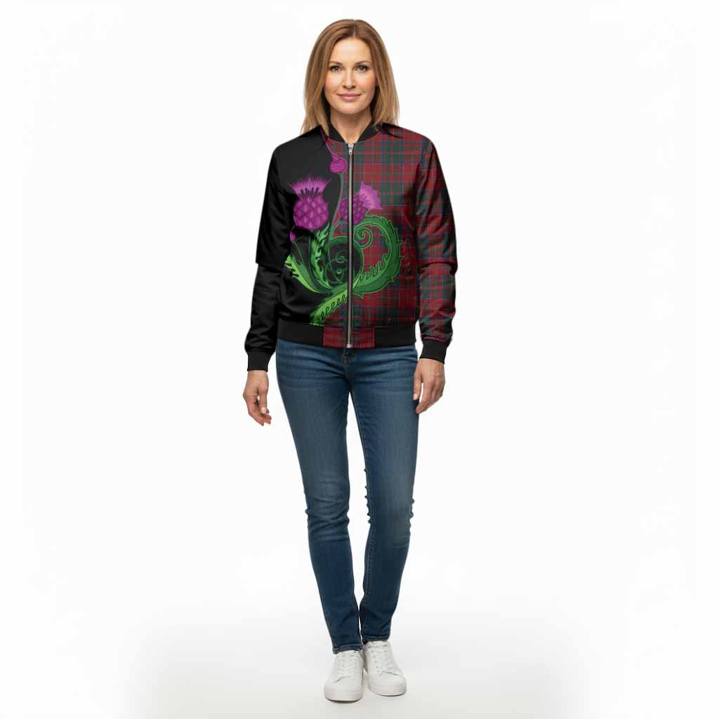 MacDonald (McDonald) of Glencoe Tartan Bomber Jacket Traditional Scottish Thistle