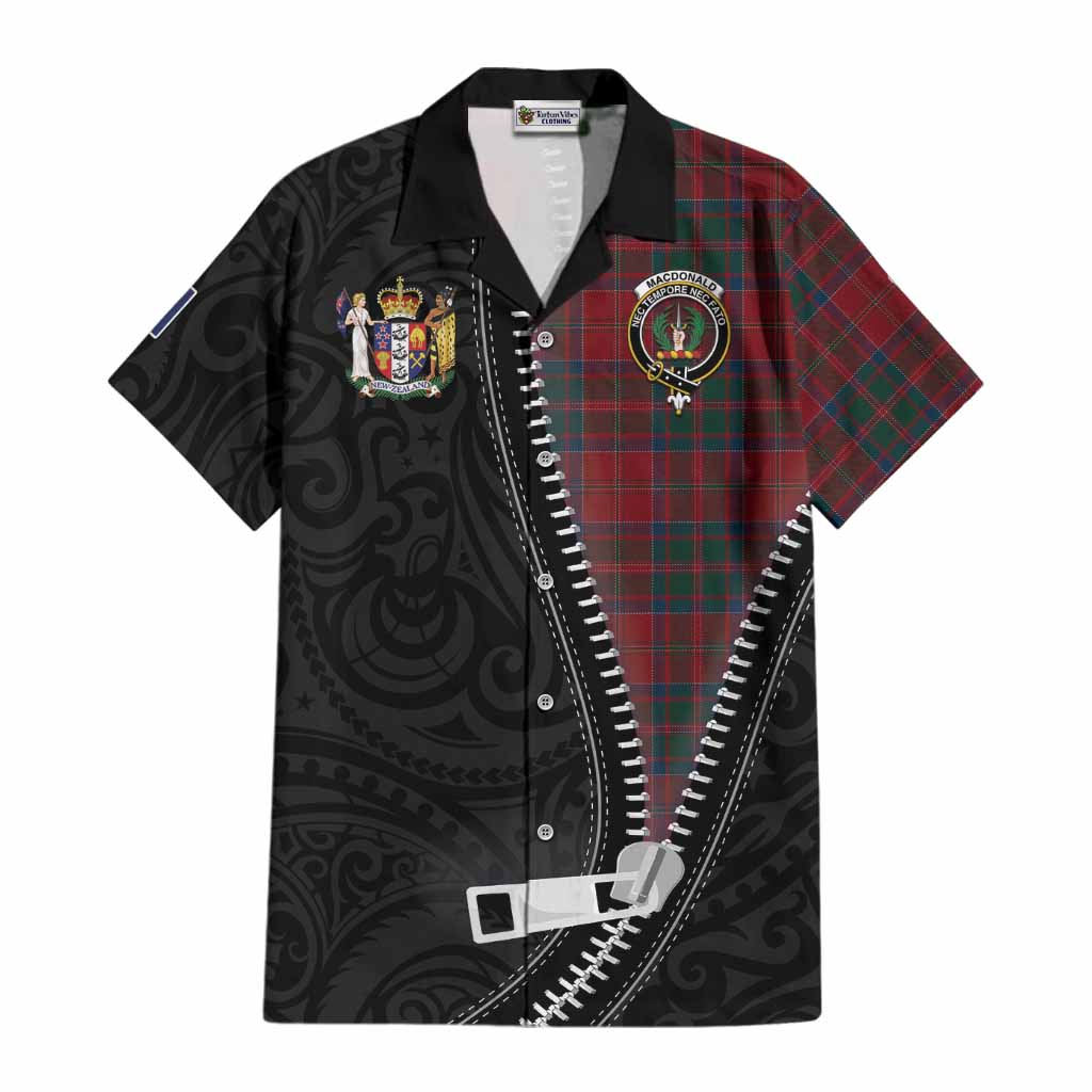 MacDonald (McDonald) of Glencoe Tartan Cotton Hawaiian Shirt New Zealand Pattern Unique Zipper Stylized