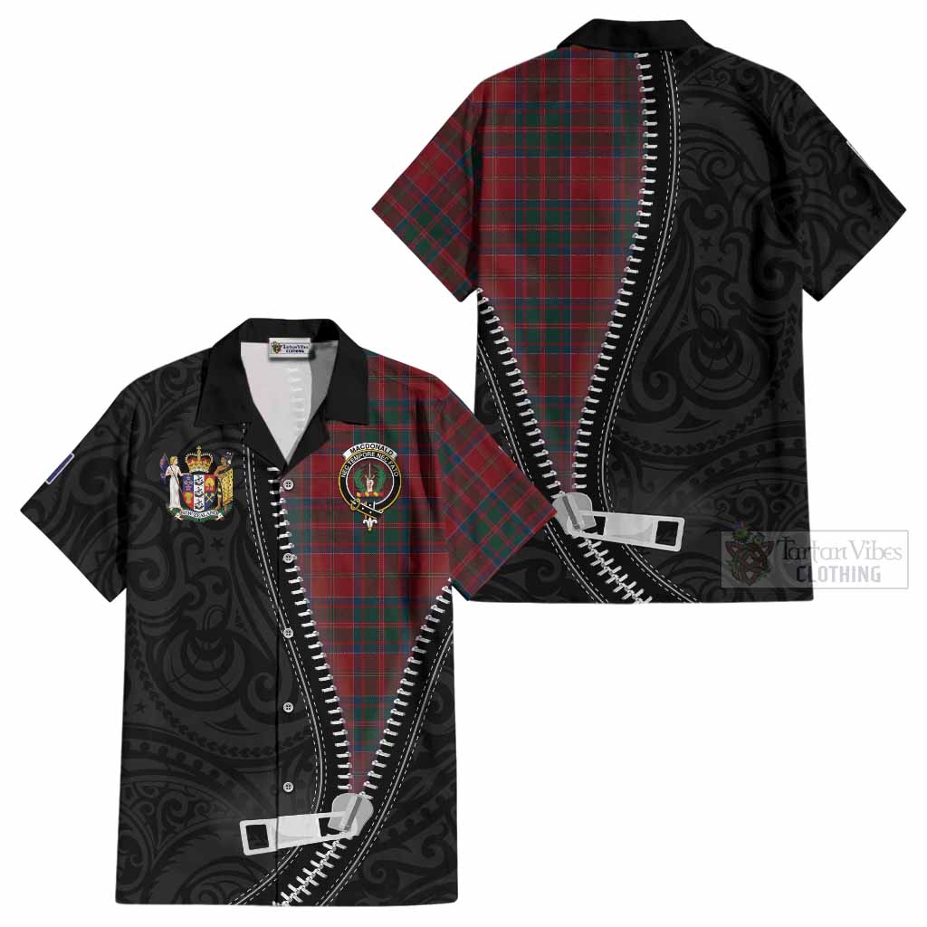 MacDonald (McDonald) of Glencoe Tartan Cotton Hawaiian Shirt New Zealand Pattern Unique Zipper Stylized