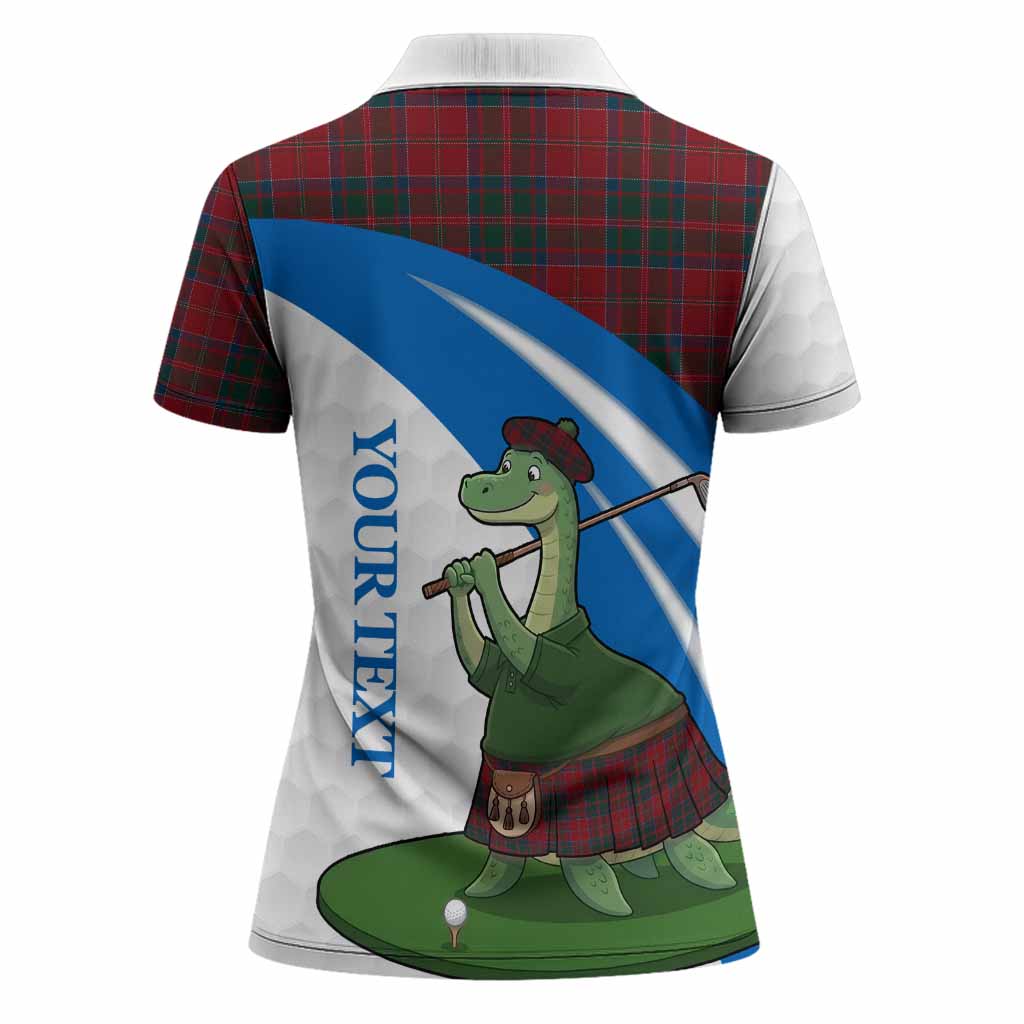 MacDonald (McDonald) of Glencoe Tartan Crest Golf Nessie Women Polo Shirt Loch Ness Monster Sporty Style