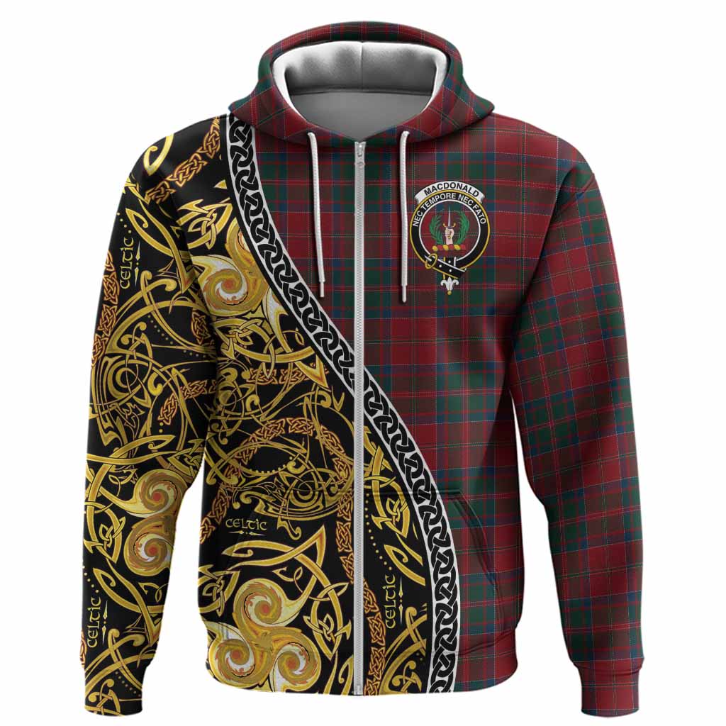 MacDonald (McDonald) of Glencoe Tartan Crest Hoodie Celtic Knot and Triple Trickle Spiral Symbols