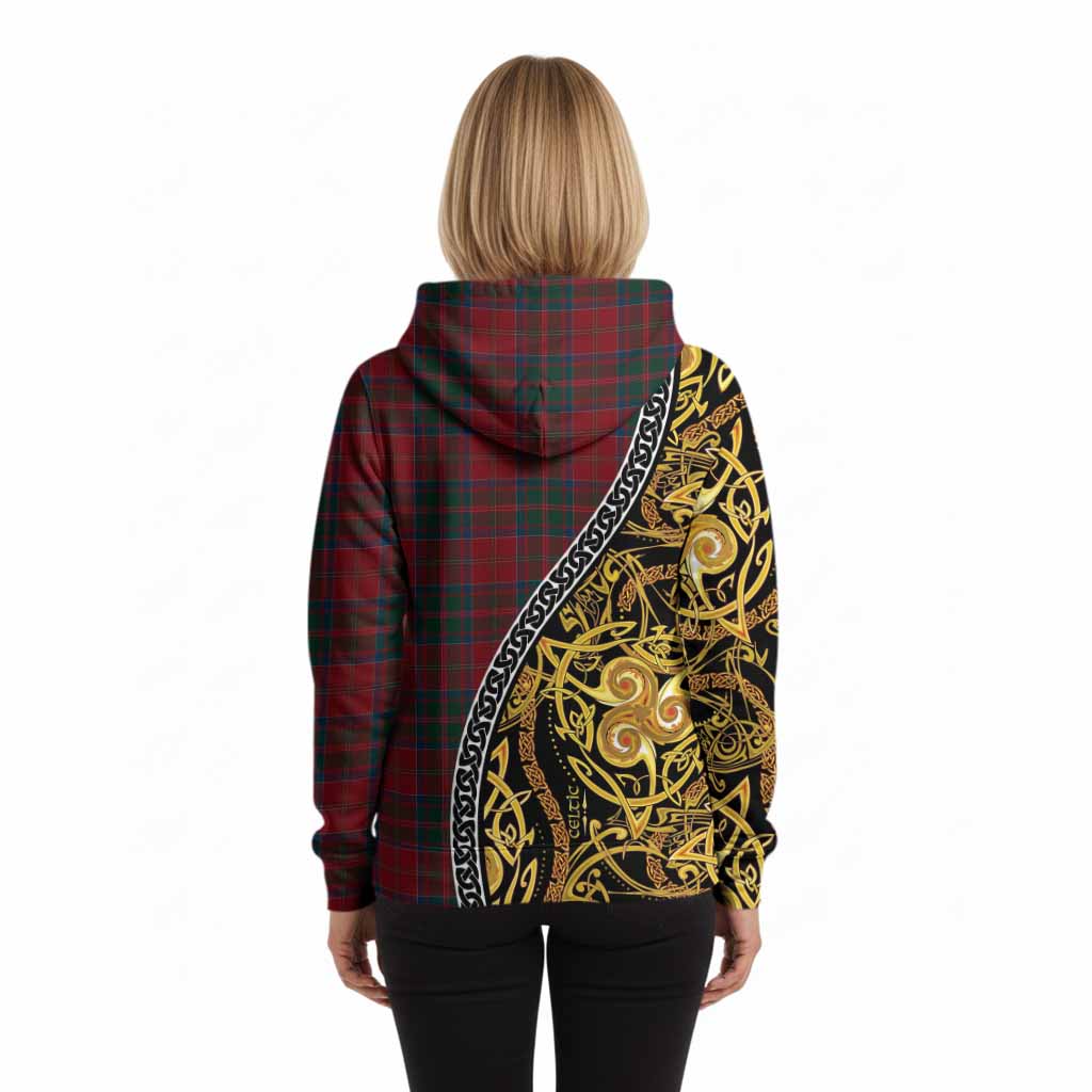 MacDonald (McDonald) of Glencoe Tartan Crest Hoodie Celtic Knot and Triple Trickle Spiral Symbols