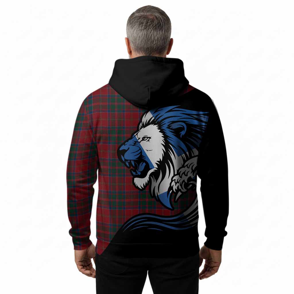 MacDonald (McDonald) of Glencoe Tartan Crest Hoodie Scottish Golden Lions Wave Flow