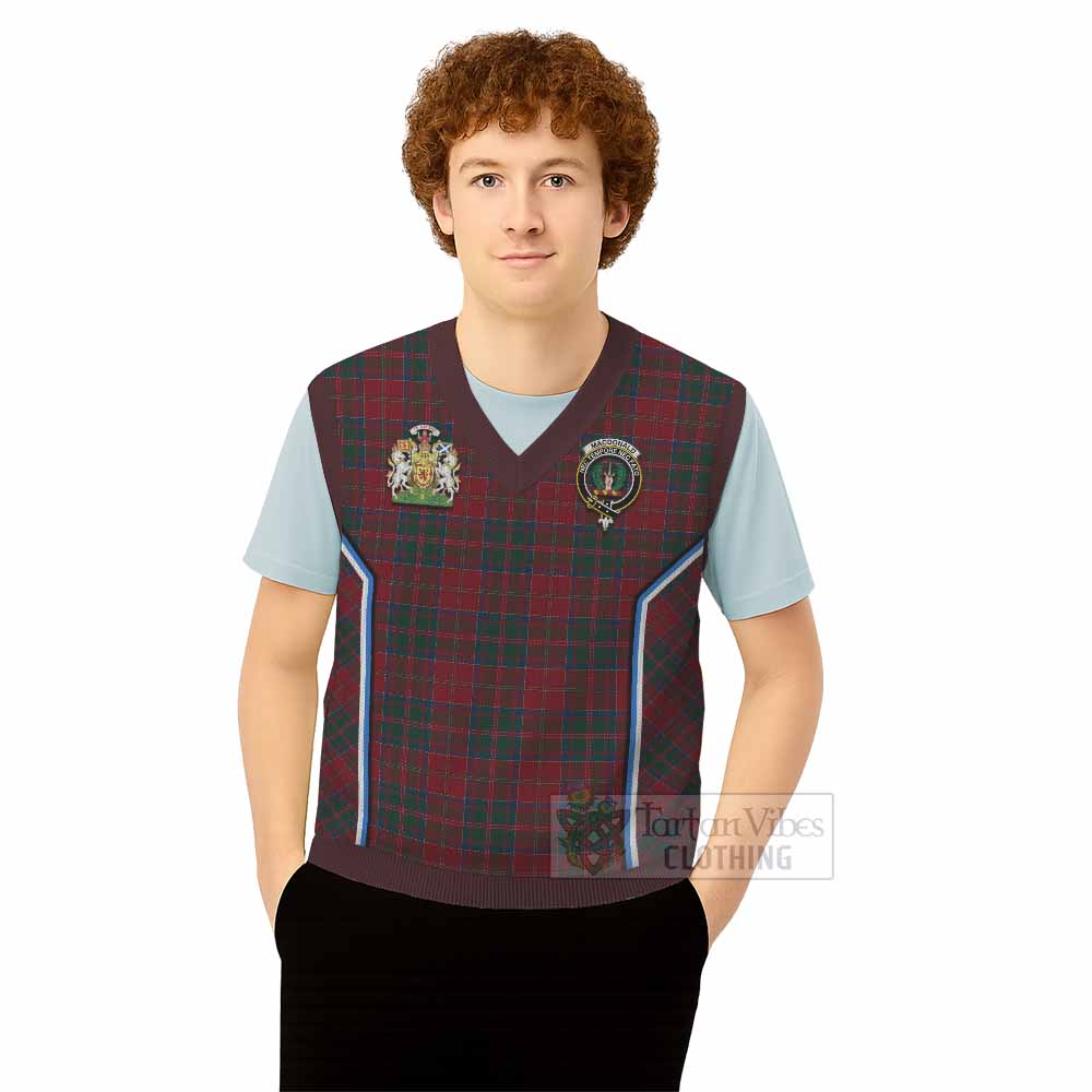 MacDonald (McDonald) of Glencoe Tartan Crest Knitted V-Neck Vest Scotland Coat of Arm Flag Style - Tartan Vibes Clothing