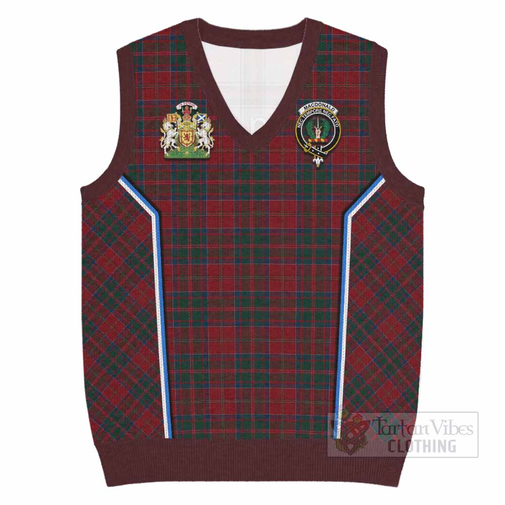MacDonald (McDonald) of Glencoe Tartan Crest Knitted V-Neck Vest Scotland Coat of Arm Flag Style - Tartan Vibes Clothing