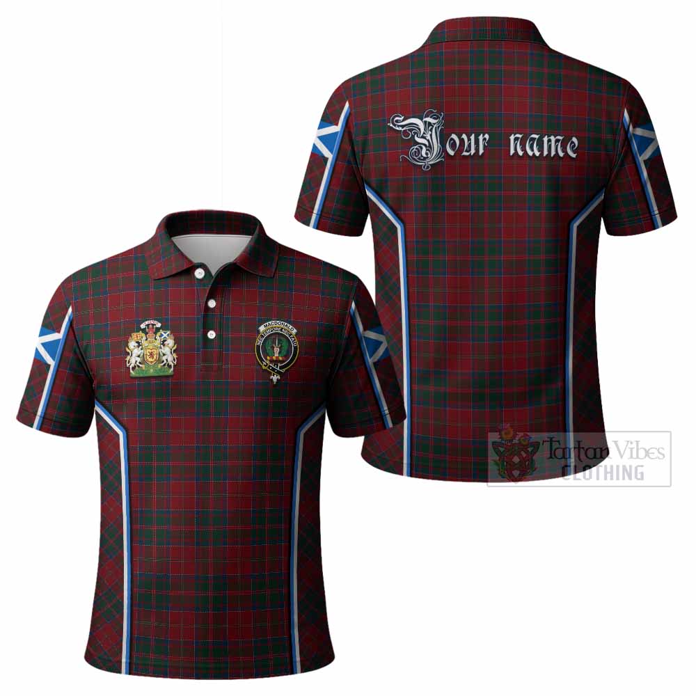 MacDonald (McDonald) of Glencoe Tartan Crest Polo Shirt Scotland Coat of Arm Flag Style - Tartan Vibes Clothing