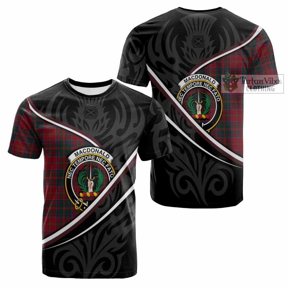 MacDonald (McDonald) of Glencoe Tartan Family Crest Cotton T-shirt Celtic Scottish Thistle Floral - Tartan Vibes Clothing