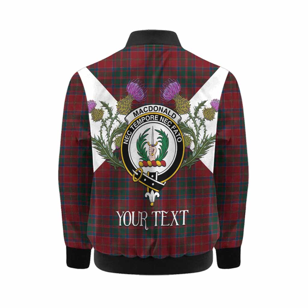 MacDonald (McDonald) of Glencoe Tartan Family Crest Kid Bomber Jacket Scottish Burns Night Thistle Floral