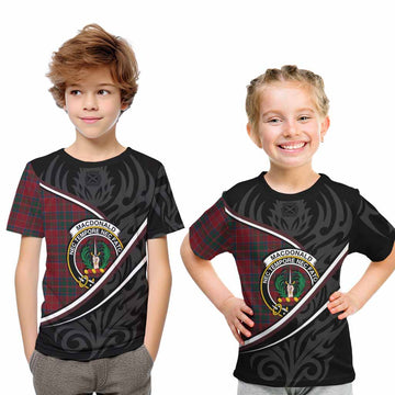 MacDonald (McDonald) of Glencoe Tartan Family Crest Kid T-shirt Celtic Scottish Thistle Floral