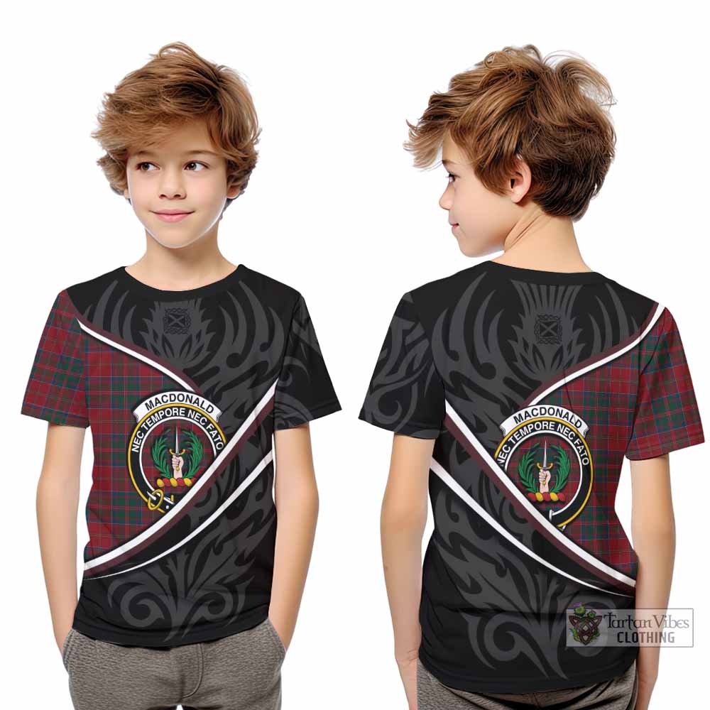 MacDonald (McDonald) of Glencoe Tartan Family Crest Kid T-shirt Celtic Scottish Thistle Floral - Tartan Vibes Clothing