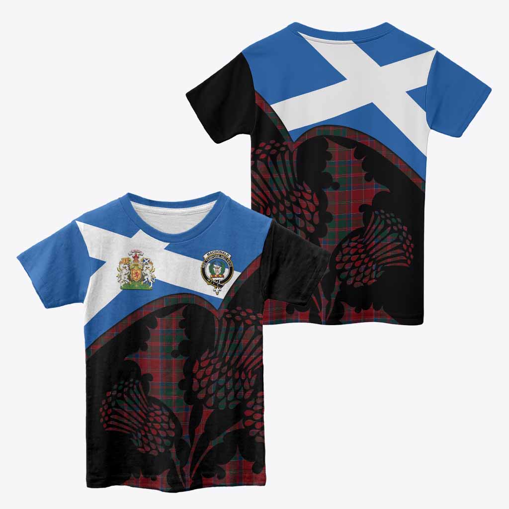 MacDonald (McDonald) of Glencoe Tartan Family Crest Kid T-shirt Scotland Thistle Floral Flag Style