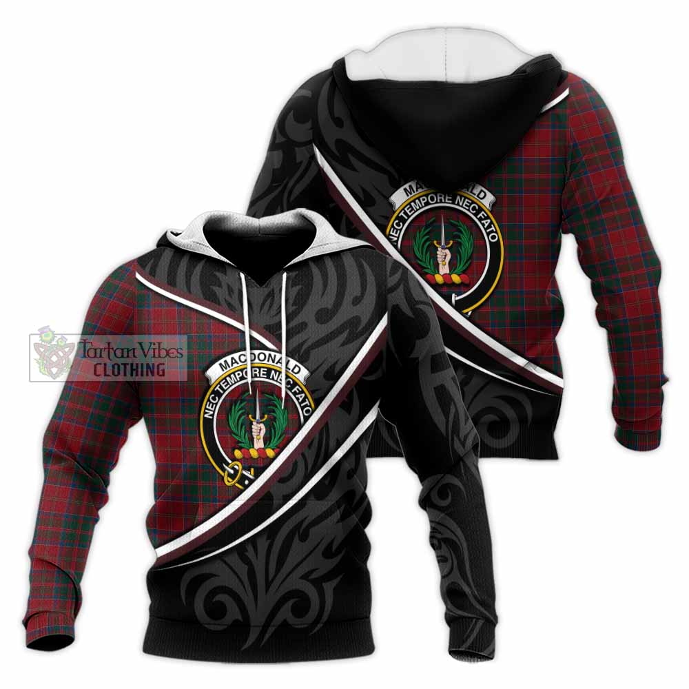 MacDonald (McDonald) of Glencoe Tartan Family Crest Knitted Hoodie Celtic Scottish Thistle Floral - Tartan Vibes Clothing
