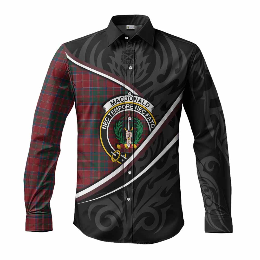 MacDonald (McDonald) of Glencoe Tartan Family Crest Long Sleeve Button Shirts Celtic Scottish Thistle Floral - Tartan Vibes Clothing