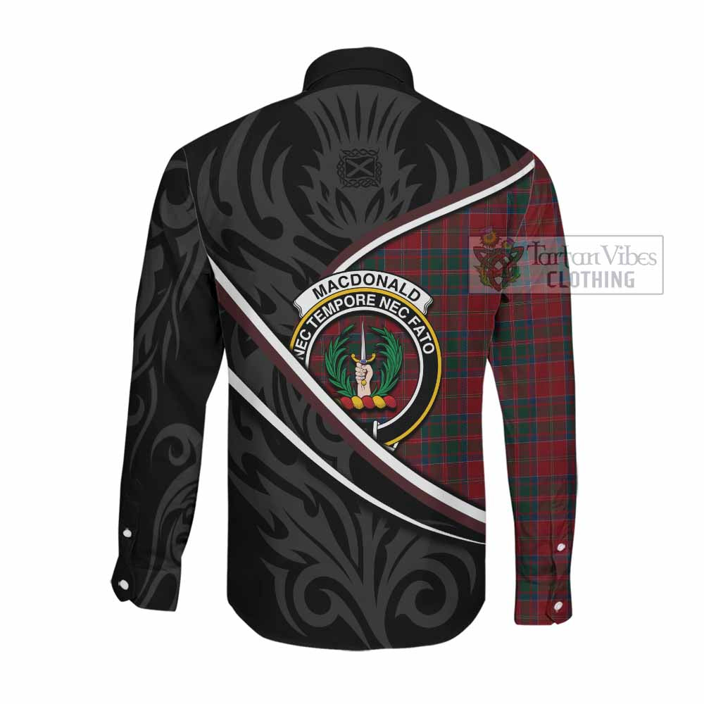 MacDonald (McDonald) of Glencoe Tartan Family Crest Long Sleeve Button Shirts Celtic Scottish Thistle Floral - Tartan Vibes Clothing