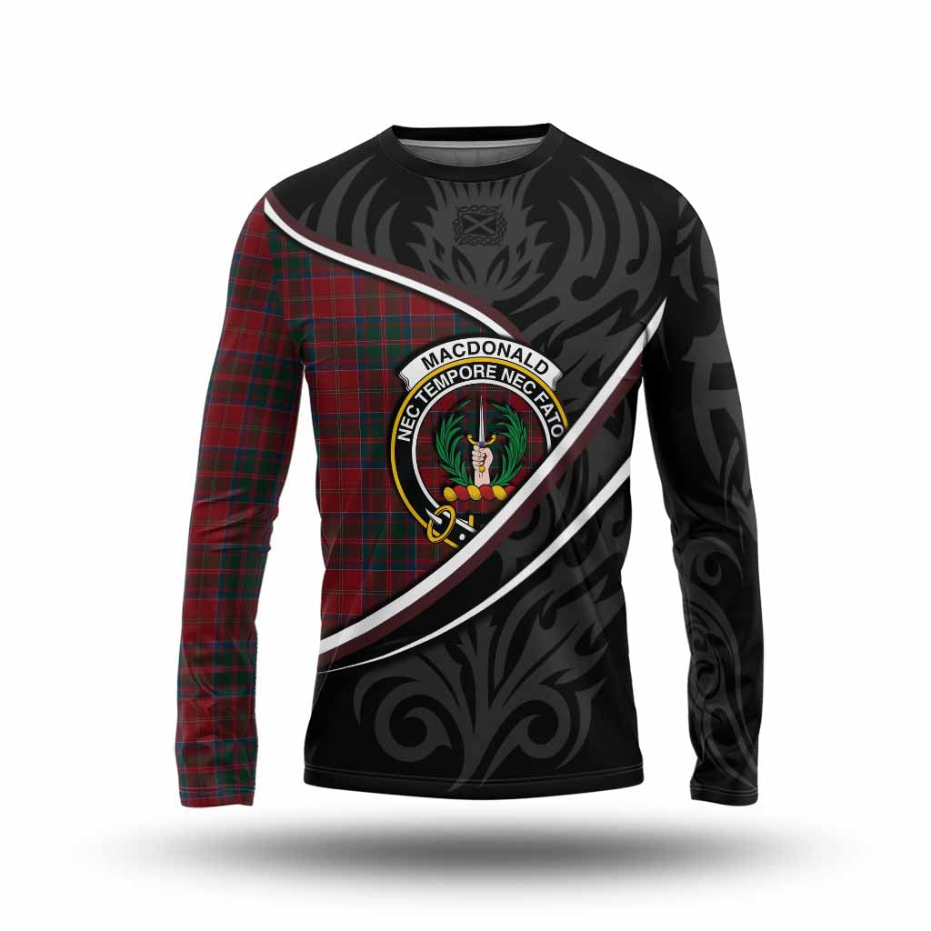 MacDonald (McDonald) of Glencoe Tartan Family Crest Long Sleeve T-Shirt Celtic Scottish Thistle Floral - Tartan Vibes Clothing