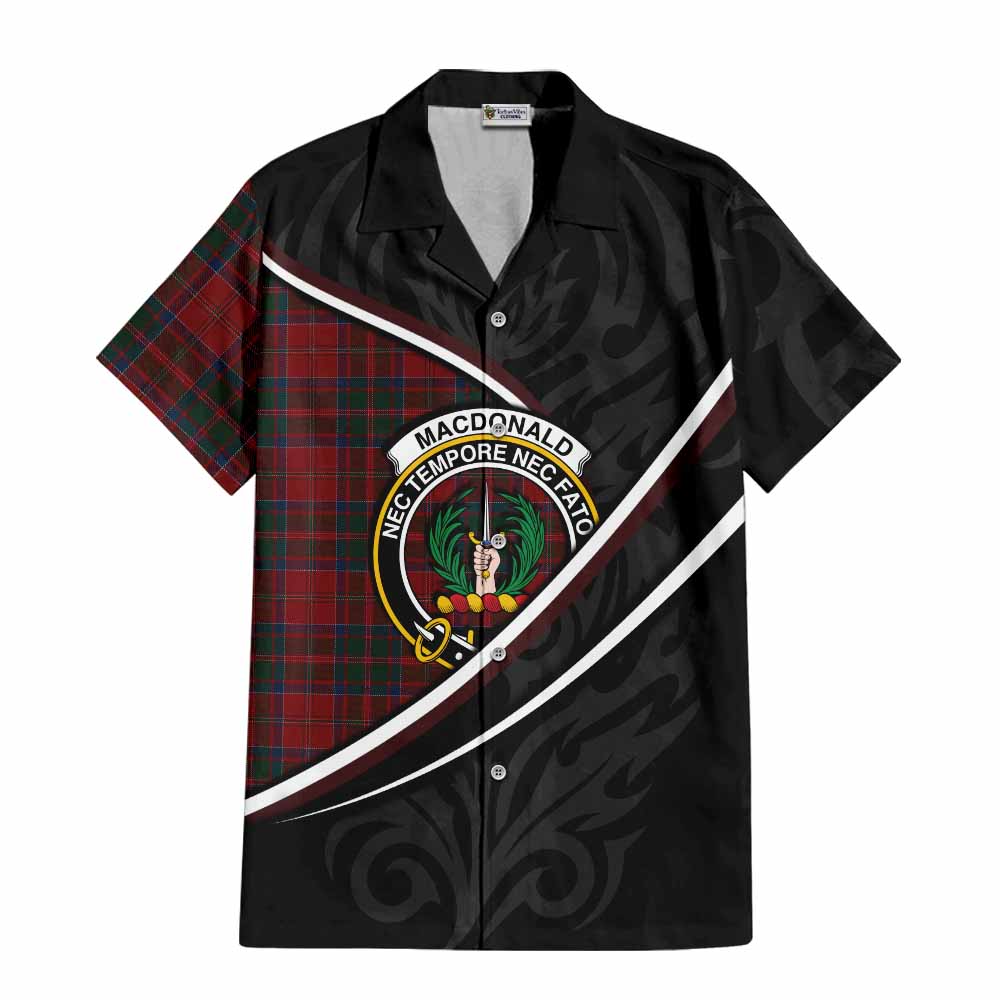MacDonald (McDonald) of Glencoe Tartan Family Crest Short Sleeve Button Shirt Celtic Scottish Thistle Floral - Tartan Vibes Clothing