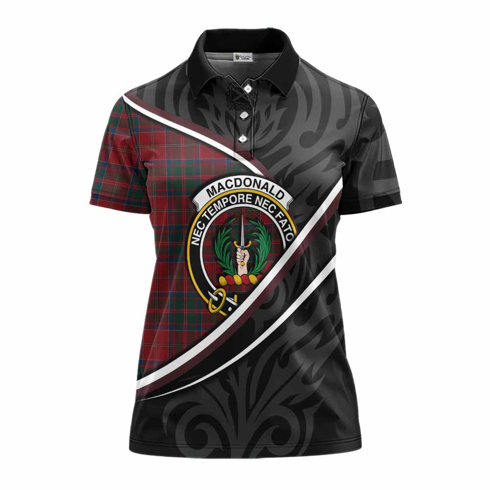 MacDonald (McDonald) of Glencoe Tartan Family Crest Women's Polo Shirt Celtic Scottish Thistle Floral - Tartan Vibes Clothing