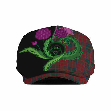 MacDonald (McDonald) of Glencoe Tartan Flat Cap, Jeff Cap Traditional Scottish Thistle