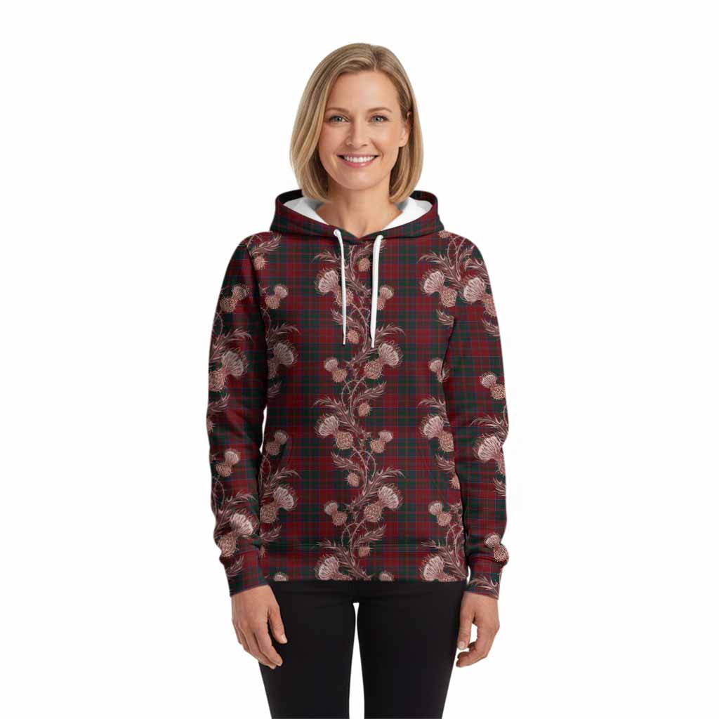 MacDonald (McDonald) of Glencoe Tartan Hoodie Seamless Scottish Thistle Flowers