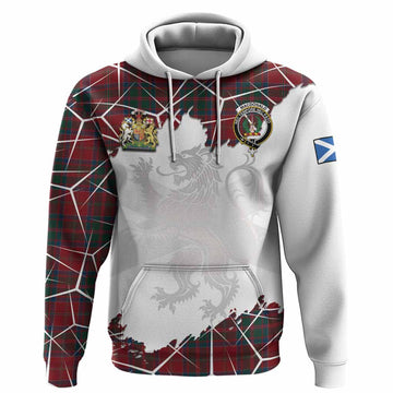 MacDonald (McDonald) of Glencoe Tartan Hoodie with Family Crest and Lion Rampant Grunge Style