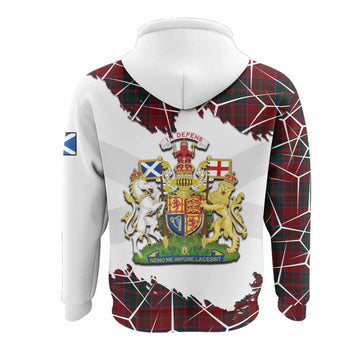MacDonald (McDonald) of Glencoe Tartan Hoodie with Family Crest and Lion Rampant Grunge Style
